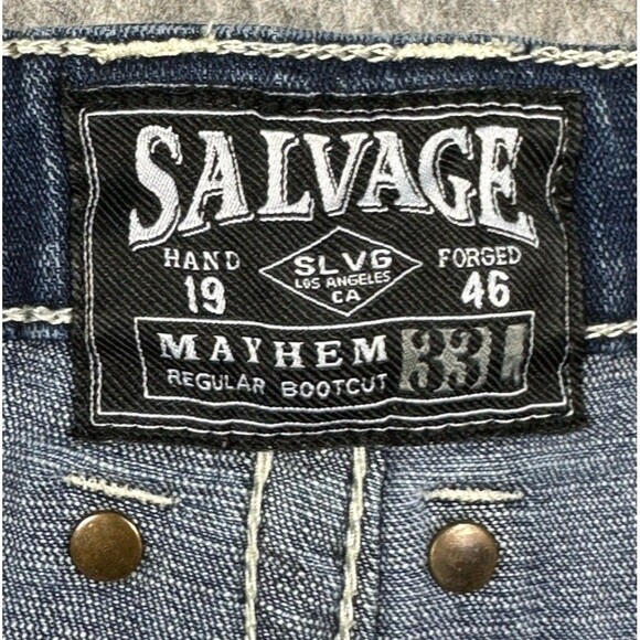 Buckle Salvage Mayhem Regular Bootcut Jeans Men’s 33L (35x33) Blue Denim READ - Picture 6 of 10